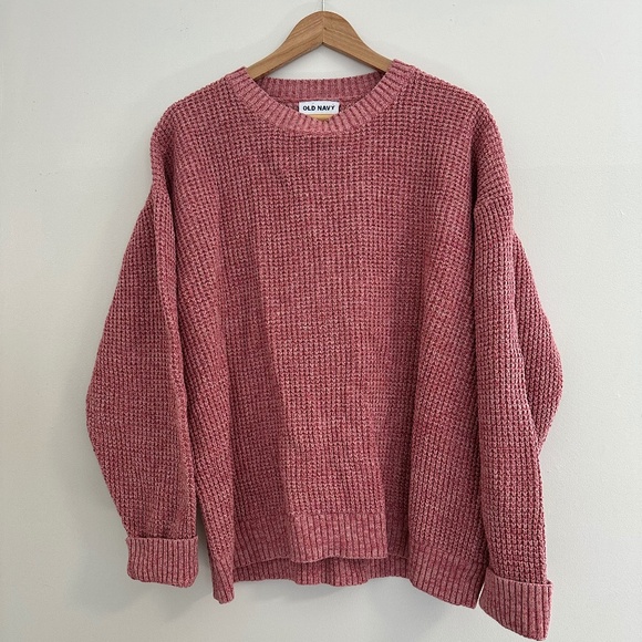 Old Navy |  Women’s Size XL  Pink 100% Cotton Crew Sweater  Long Sleeve - Picture 1 of 4